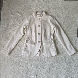 NWT banana republic factory cream knit blazer size Xxs